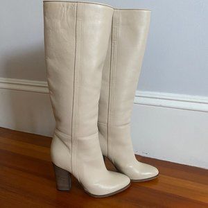 Tall Ivory Club Monaca Boot.  Size 8